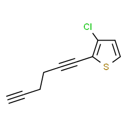 ChemSpider 2D Image | 3-Chloro-2-(1,5-hexadiyn-1-yl)thiophene | C10H7ClS