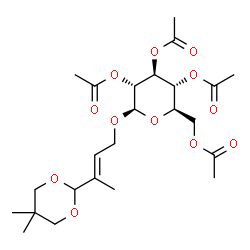 ChemSpider 2D Image | (2E)-3-(5,5-Dimethyl-1,3-dioxan-2-yl)-2-buten-1-yl 2,3,4,6-tetra-O-acetyl-beta-D-glucopyranoside | C24H36O12