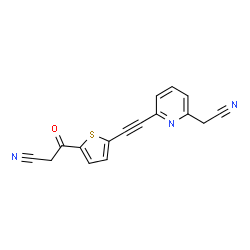ChemSpider 2D Image | 3-(5-{[6-(Cyanomethyl)-2-pyridinyl]ethynyl}-2-thienyl)-3-oxopropanenitrile | C16H9N3OS