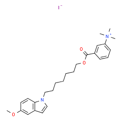 ChemSpider 2D Image | 3-({[7-(5-Methoxy-1H-indol-1-yl)heptyl]oxy}carbonyl)-N,N,N-trimethylanilinium iodide | C26H35IN2O3