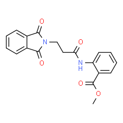 ChemSpider 2D Image | Methyl 2-{[3-(1,3-dioxo-1,3-dihydro-2H-isoindol-2-yl)propanoyl]amino}benzoate | C19H16N2O5