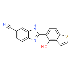 ChemSpider 2D Image | 2-(4-Hydroxy-1-benzothiophen-5-yl)-1H-benzimidazole-6-carbonitrile | C16H9N3OS