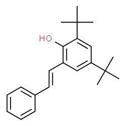 ChemSpider 2D Image | 2,4-Bis(2-methyl-2-propanyl)-6-[(E)-2-phenylvinyl]phenol | C22H28O