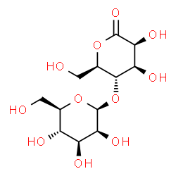 ChemSpider 2D Image | (3S,4R,5S,6R)-3,4-Dihydroxy-6-(hydroxymethyl)-5-{[(2S,3S,4S,5S,6R)-3,4,5-trihydroxy-6-(hydroxymethyl)tetrahydro-2H-pyran-2-yl]oxy}tetrahydro-2H-pyran-2-one | C12H20O11