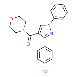 ChemSpider 2D Image | [3-(4-Chlorophenyl)-1-phenyl-1H-pyrazol-4-yl](4-morpholinyl)methanone | C20H18ClN3O2