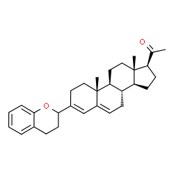 ChemSpider 2D Image | 3-(3,4-Dihydro-2H-chromen-2-yl)pregna-3,5-dien-20-one | C30H38O2
