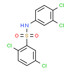 ChemSpider 2D Image | 2,5-Dichloro-N-(3,4-dichlorophenyl)benzenesulfonamide | C12H7Cl4NO2S