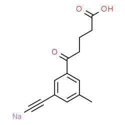 ChemSpider 2D Image | {[3-(4-Carboxybutanoyl)-5-methylphenyl]ethynyl}sodium | C14H13NaO3