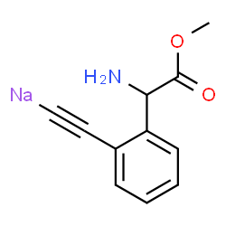 ChemSpider 2D Image | {[2-(1-Amino-2-methoxy-2-oxoethyl)phenyl]ethynyl}sodium | C11H10NNaO2