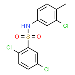 ChemSpider 2D Image | 2,5-Dichloro-N-(3-chloro-4-methylphenyl)benzenesulfonamide | C13H10Cl3NO2S