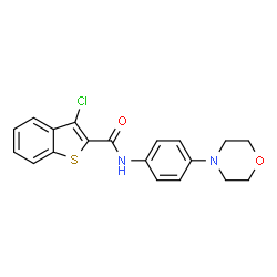 ChemSpider 2D Image | N2-(4-morpholinophenyl)-3-chlorobenzo[b]thiophene-2-carboxamide | C19H17ClN2O2S