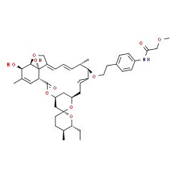 ChemSpider 2D Image | N-[4-(2-{[(1'R,2R,4'S,5S,6R,8'R,12'R,13'S,20'R,21'R,24'S)-6-Ethyl-21',24'-dihydroxy-5,11',13',22'-tetramethyl-2'-oxo-3,4,5,6-tetrahydrospiro[pyran-2,6'-[3,7,19]trioxatetracyclo[15.6.1.1~4,8~.0~20,24~]
pentacosa[10,14,16,22]tetraen]-12'-yl]oxy}ethyl)phenyl]-2-methoxyacetamide | C43H59NO10
