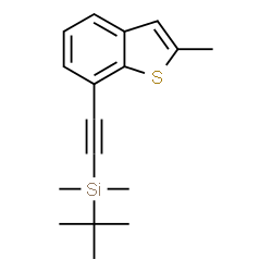 ChemSpider 2D Image | Dimethyl[(2-methyl-1-benzothiophen-7-yl)ethynyl](2-methyl-2-propanyl)silane | C17H22SSi