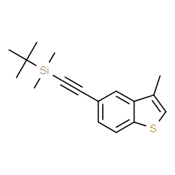 ChemSpider 2D Image | Dimethyl[(3-methyl-1-benzothiophen-5-yl)ethynyl](2-methyl-2-propanyl)silane | C17H22SSi