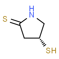 ChemSpider 2D Image | (4R)-4-Sulfanyl-2-pyrrolidinethione | C4H7NS2