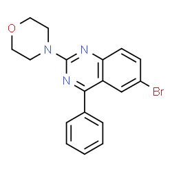 ChemSpider 2D Image | 6-Bromo-2-(4-morpholinyl)-4-phenylquinazoline | C18H16BrN3O