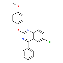 ChemSpider 2D Image | 6-Chloro-2-(4-methoxyphenoxy)-4-phenylquinazoline | C21H15ClN2O2