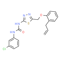 ChemSpider 2D Image | 1-{5-[(2-Allylphenoxy)methyl]-1,3,4-thiadiazol-2-yl}-3-(3-chlorophenyl)urea | C19H17ClN4O2S