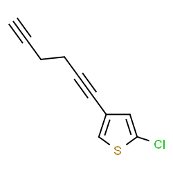 ChemSpider 2D Image | 2-Chloro-4-(1,5-hexadiyn-1-yl)thiophene | C10H7ClS