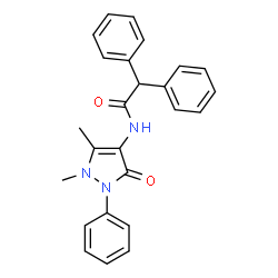 ChemSpider 2D Image | N-(1,5-Dimethyl-3-oxo-2-phenyl-2,3-dihydro-1H-pyrazol-4-yl)-2,2-diphenylacetamide | C25H23N3O2