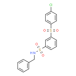 ChemSpider 2D Image | N-BENZYL-3-(4-CHLOROBENZENESULFONYL)BENZENESULFONAMIDE | C19H16ClNO4S2
