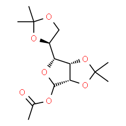 ChemSpider 2D Image | (3aS,6R,6aS)-6-[(4S)-2,2-Dimethyl-1,3-dioxolan-4-yl]-2,2-dimethyltetrahydrofuro[3,4-d][1,3]dioxol-4-yl acetate | C14H22O7