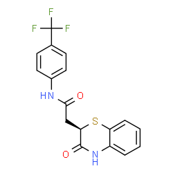 ChemSpider 2D Image | 2-[(2R)-3-Oxo-3,4-dihydro-2H-1,4-benzothiazin-2-yl]-N-[4-(trifluoromethyl)phenyl]acetamide | C17H13F3N2O2S