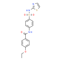 ChemSpider 2D Image | 4-Ethoxy-N-[4-(1,3-thiazol-2-ylsulfamoyl)phenyl]benzamide | C18H17N3O4S2