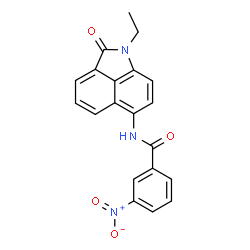 ChemSpider 2D Image | N-(1-Ethyl-2-oxo-1,2-dihydrobenzo[cd]indol-6-yl)-3-nitrobenzamide | C20H15N3O4