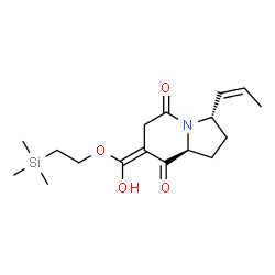 ChemSpider 2D Image | (3S,7E,8aS)-7-{Hydroxy[2-(trimethylsilyl)ethoxy]methylene}-3-[(1Z)-1-propen-1-yl]hexahydro-5,8-indolizinedione | C17H27NO4Si