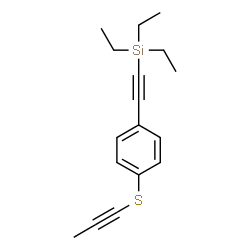 ChemSpider 2D Image | Triethyl{[4-(1-propyn-1-ylsulfanyl)phenyl]ethynyl}silane | C17H22SSi