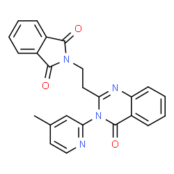 ChemSpider 2D Image | 2-{2-[3-(4-Methyl-2-pyridinyl)-4-oxo-3,4-dihydro-2-quinazolinyl]ethyl}-1H-isoindole-1,3(2H)-dione | C24H18N4O3