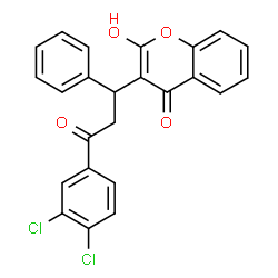 ChemSpider 2D Image | 3-[3-(3,4-Dichlorophenyl)-3-oxo-1-phenylpropyl]-2-hydroxy-4H-chromen-4-one | C24H16Cl2O4