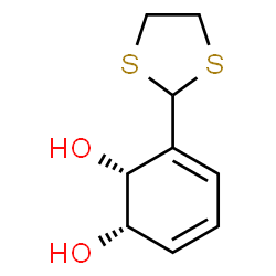 ChemSpider 2D Image | (1S,2R)-3-(1,3-Dithiolan-2-yl)-3,5-cyclohexadiene-1,2-diol | C9H12O2S2