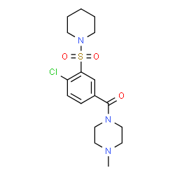 ChemSpider 2D Image | [4-Chloro-3-(1-piperidinylsulfonyl)phenyl](4-methyl-1-piperazinyl)methanone | C17H24ClN3O3S