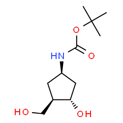 ChemSpider 2D Image | 2-Methyl-2-propanyl [(1R,3S,4R)-3-hydroxy-4-(hydroxymethyl)cyclopentyl]carbamate | C11H21NO4