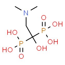 ChemSpider 2D Image | [2-(Dimethylamino)-1-hydroxy-1,1-ethanediyl]bis(phosphonic acid) | C4H13NO7P2