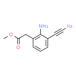 ChemSpider 2D Image | {[2-Amino-3-(2-methoxy-2-oxoethyl)phenyl]ethynyl}sodium | C11H10NNaO2