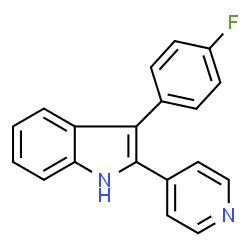 ChemSpider 2D Image | 3-(4-Fluorophenyl)-2-(4-pyridinyl)-1H-indole | C19H13FN2