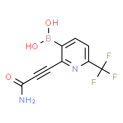 ChemSpider 2D Image | [2-(3-Amino-3-oxo-1-propyn-1-yl)-6-(trifluoromethyl)-3-pyridinyl]boronic acid | C9H6BF3N2O3