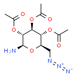 ChemSpider 2D Image | 2,3,4-Tri-O-acetyl-6-azido-6-deoxy-beta-D-glucopyranosylamine | C12H18N4O7
