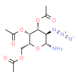 ChemSpider 2D Image | 3,4,6-Tri-O-acetyl-2-azido-2-deoxy-beta-D-galactopyranosylamine | C12H18N4O7