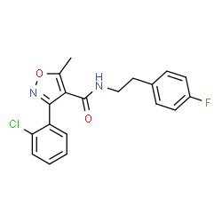 ChemSpider 2D Image | 3-(2-Chlorophenyl)-N-[2-(4-fluorophenyl)ethyl]-5-methyl-1,2-oxazole-4-carboxamide | C19H16ClFN2O2