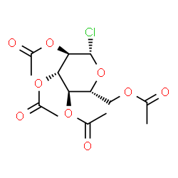 ChemSpider 2D Image | 2,3,4,6-Tetra-O-acetyl-beta-D-glucopyranosyl chloride | C14H19ClO9
