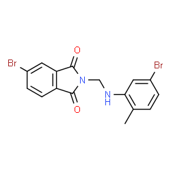 ChemSpider 2D Image | 5-Bromo-2-[(5-bromo-2-methyl-phenylamino)-methyl]-isoindole-1,3-dione | C16H12Br2N2O2