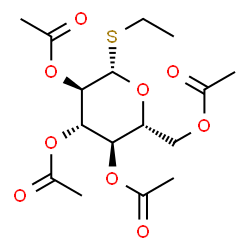 ChemSpider 2D Image | Ethyl 2,3,4,6-tetra-O-acetyl-1-thio-beta-D-glucopyranoside | C16H24O9S