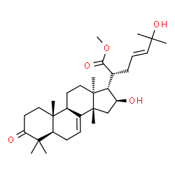 ChemSpider 2D Image | Methyl (13alpha,14beta,16beta,17alpha,23E)-16,25-dihydroxy-3-oxolanosta-7,23-dien-21-oate | C31H48O5