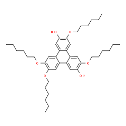 ChemSpider 2D Image | 3,6,10,11-Tetrakis(hexyloxy)-2,7-triphenylenediol | C42H60O6