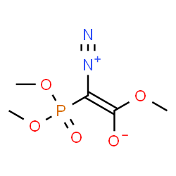 ChemSpider 2D Image | (E)-2-Diazonio-2-(dimethoxyphosphoryl)-1-methoxyethenolate | C5H9N2O5P