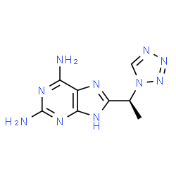 ChemSpider 2D Image | 8-[(1S)-1-(1H-Tetrazol-1-yl)ethyl]-9H-purine-2,6-diamine | C8H10N10
